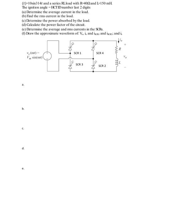 Solved The ignition angle = HCTID number last 2 digits (a)