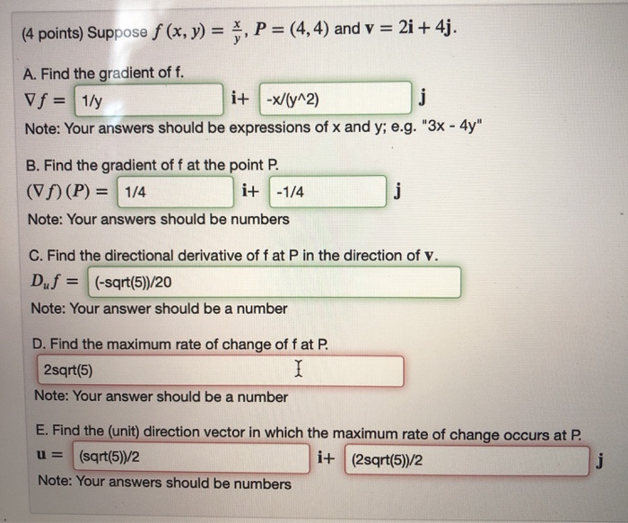 Solved 4 Points Suppose F X Y X P 4 4 And V Chegg Com