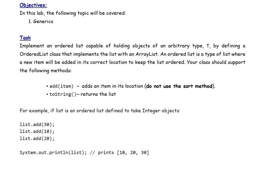 Solved Objectives: In this lab, the following topic will be | Chegg.com