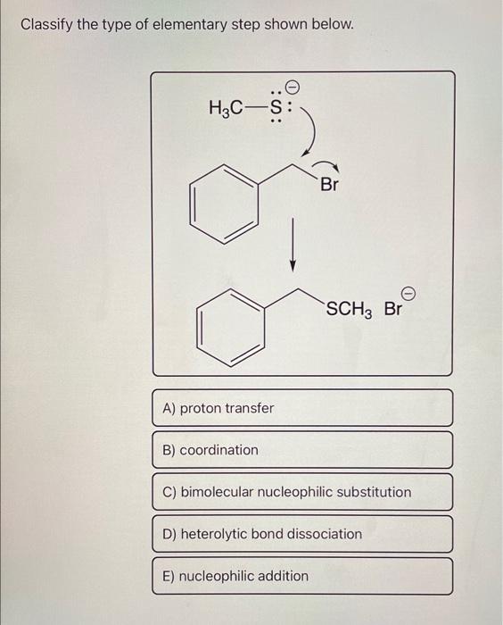 Solved Classify the following reaction as: addition, | Chegg.com