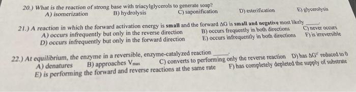 Solved 20.) What is the reaction of strong base with | Chegg.com