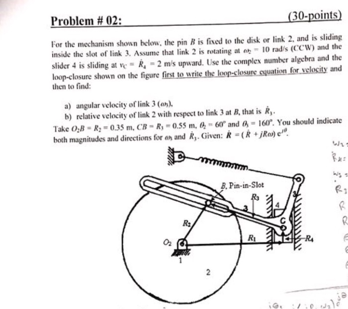 Problem # 02 (30-points) For the mechanism shown | Chegg.com