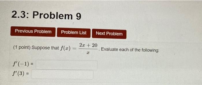 Solved 2.3: Problem 7 Previous Problem Problem List Next | Chegg.com