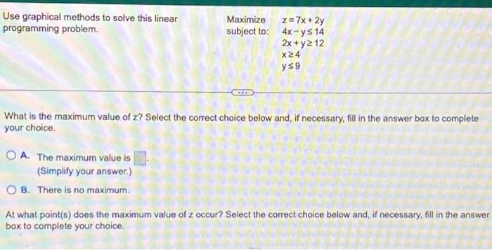 Solved Use graphical methods to solve this linear | Chegg.com