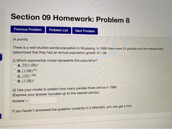 Solved Section 09 Homework: Problem 8 Previous Problem | Chegg.com