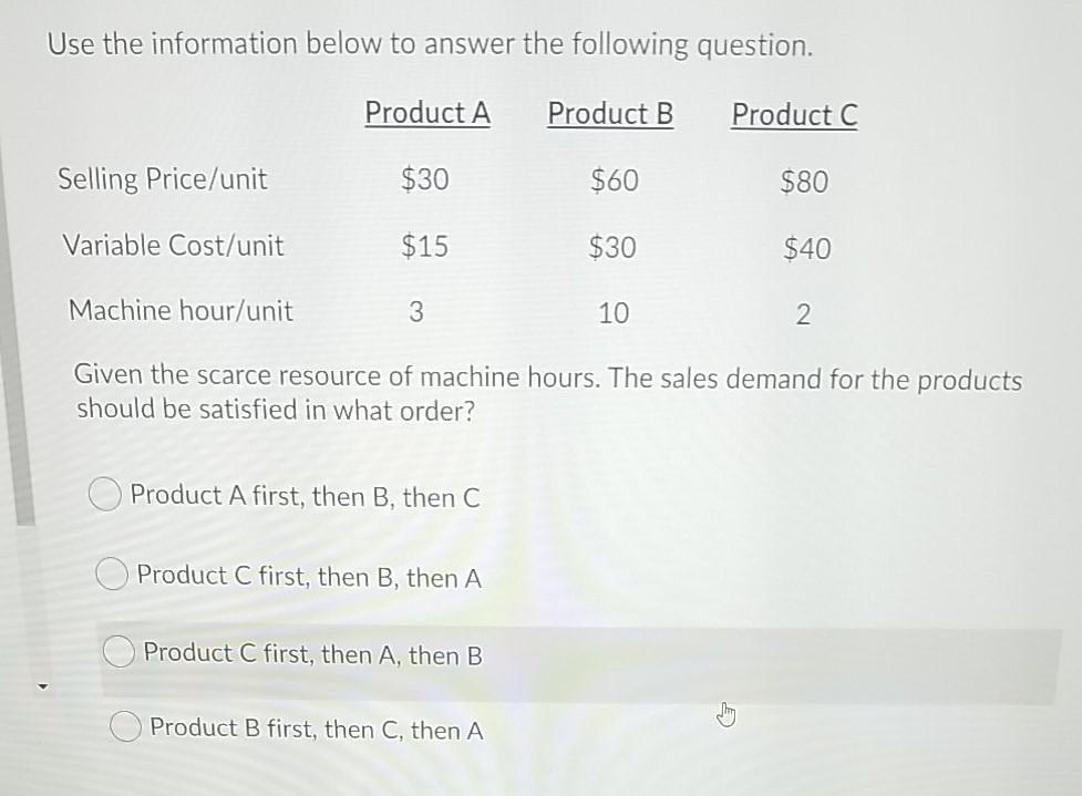Solved Use the information below to answer the following | Chegg.com