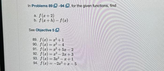 Solved In Problems 89 므-94 므, for the given functions, find | Chegg.com