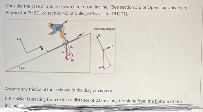 Solved Consider the case of a skier shown here on an | Chegg.com