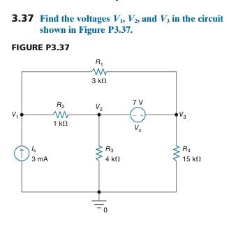 Solved 3.33 Find V1 and V2 in the circuit shown in Figure | Chegg.com