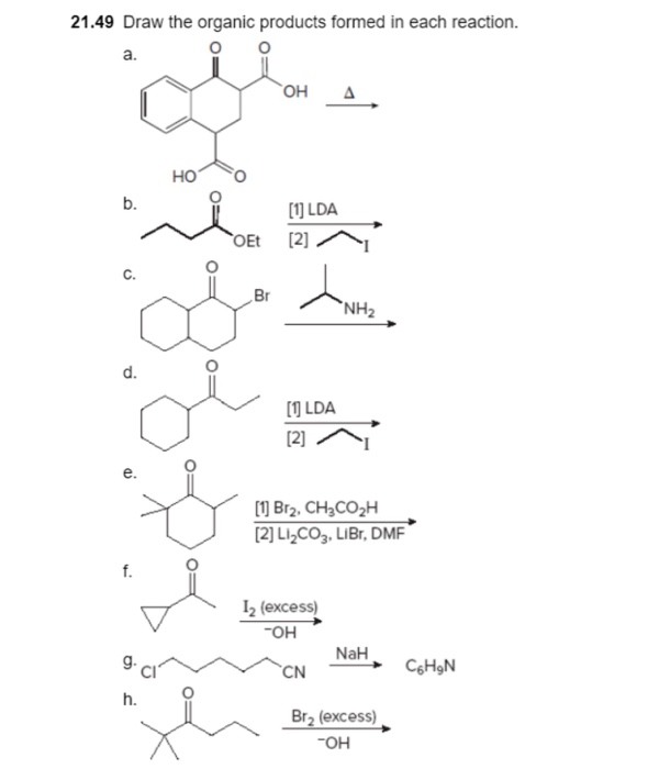 Solved 21 49 Draw The Organic Products Formed In Each Rea Chegg Com