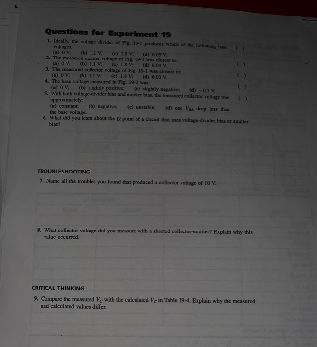 Solved Experiment Setting Up a Stable Q Point If you want a | Chegg.com