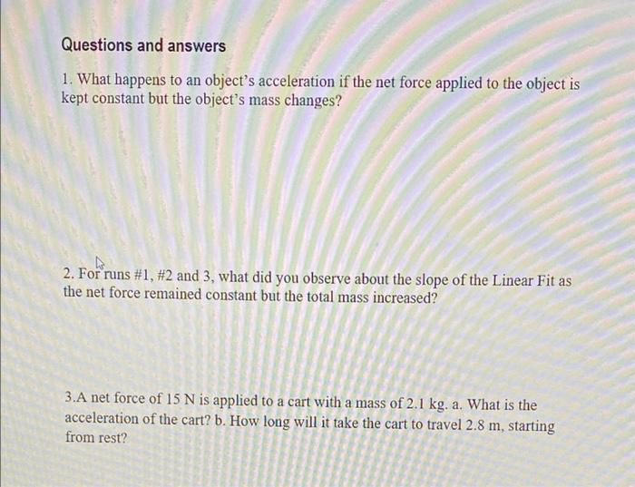 Solved Experiment 07B-To Study Newton's Second Law (Constant | Chegg.com