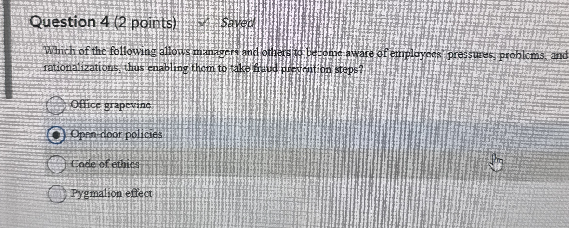 Solved Question 4 (2 ﻿points)Which of the following allows | Chegg.com