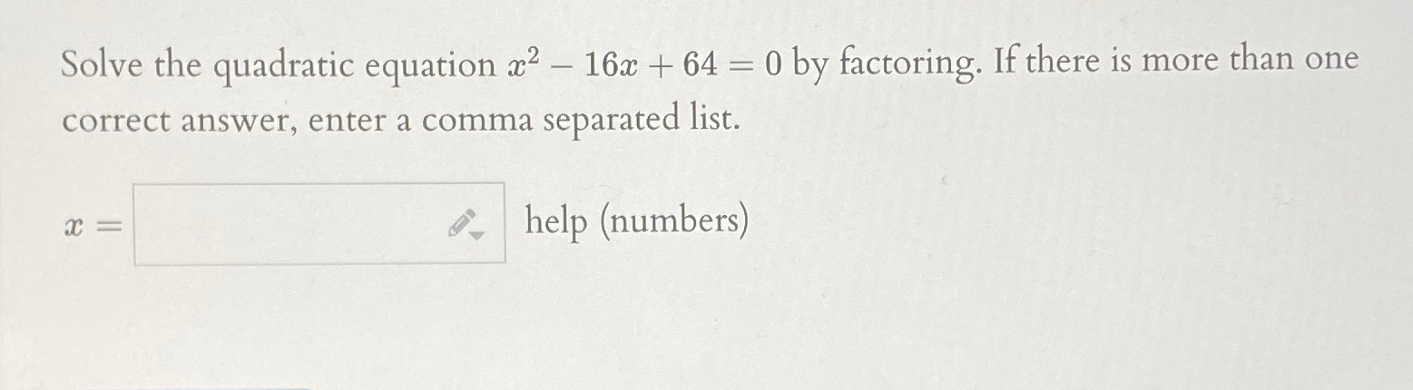 x2 8x 16 0 answer