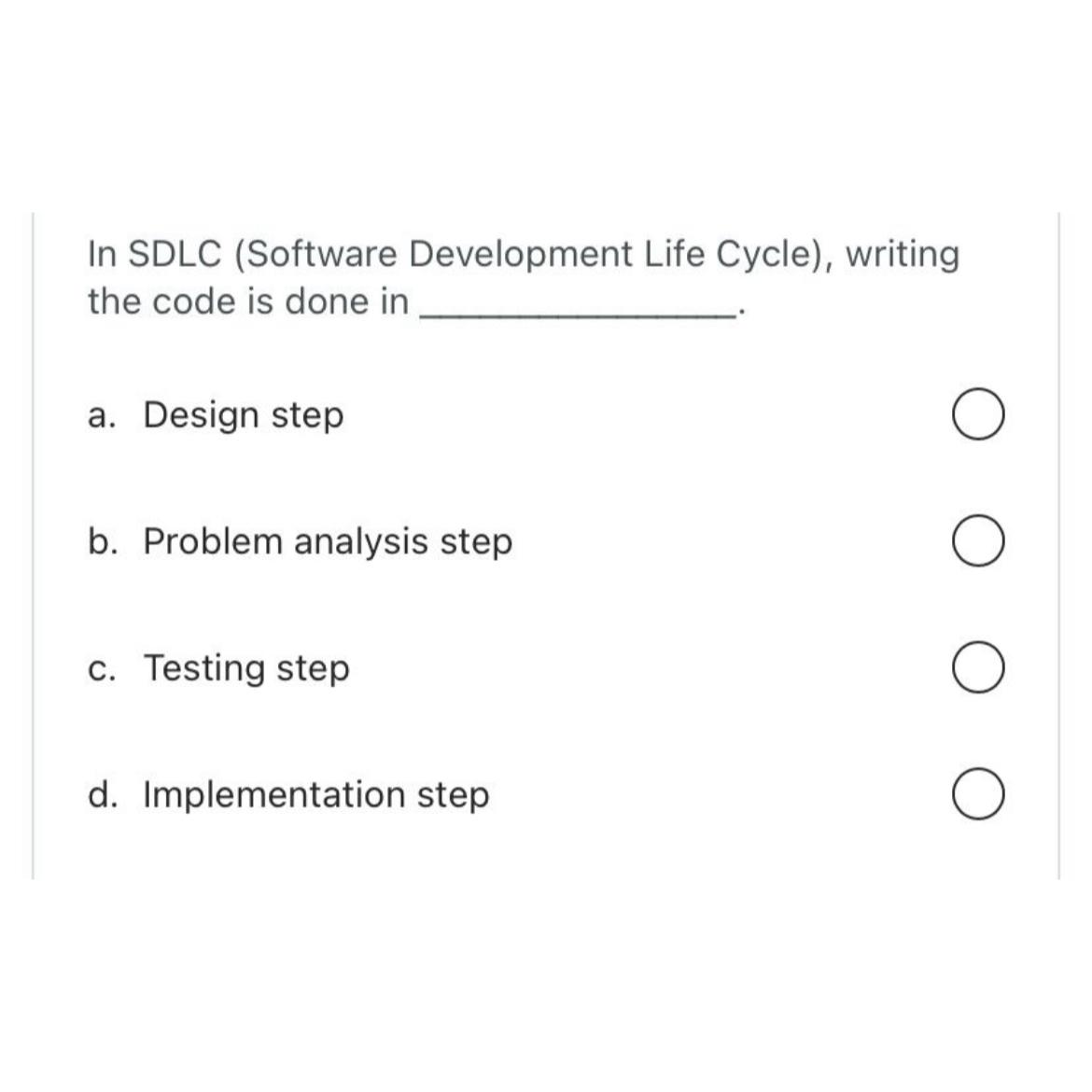 Solved In SDLC (Software Development Life Cycle), ﻿writing | Chegg.com