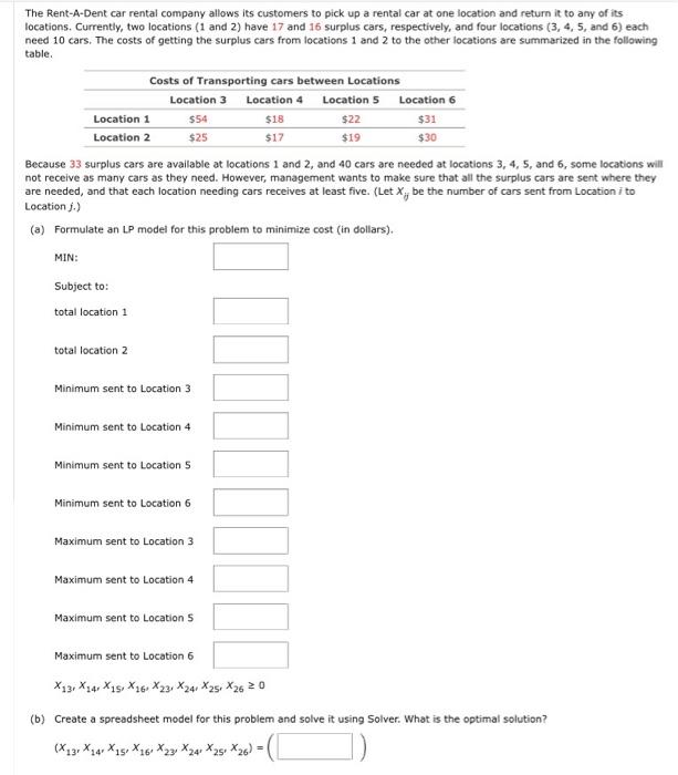 Solved The RentADent car rental company allows its
