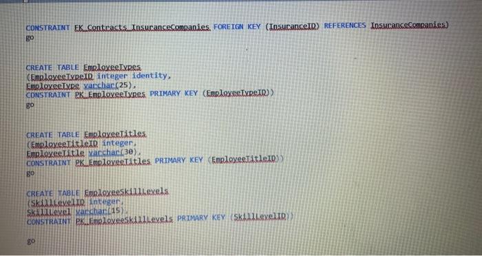 Create a new database and execute the code below in | Chegg.com