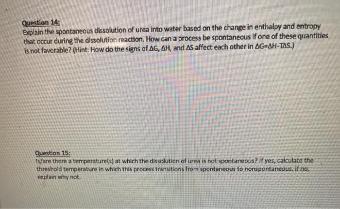 Solved Question 14: Explain the spontaneous dissolution of | Chegg.com