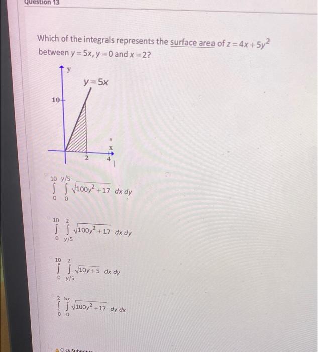 Solved Question 10 Convert the iterated double integral to | Chegg.com