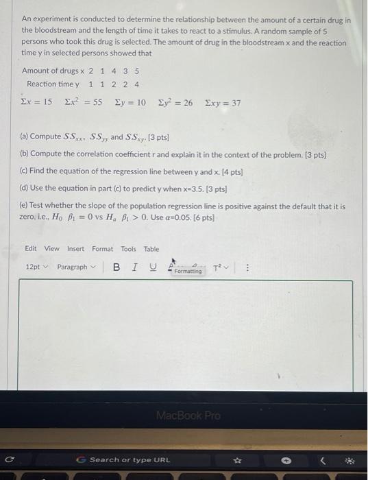 Solved An experiment is conducted to determine the | Chegg.com