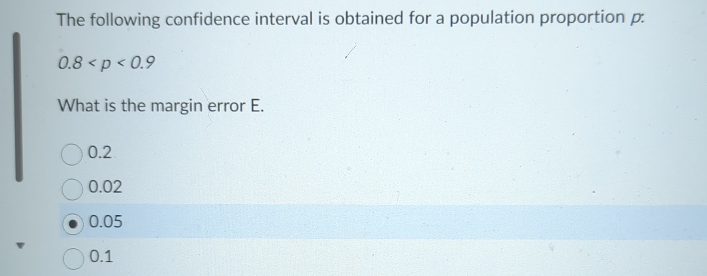 Solved The following confidence interval is obtained for a | Chegg.com
