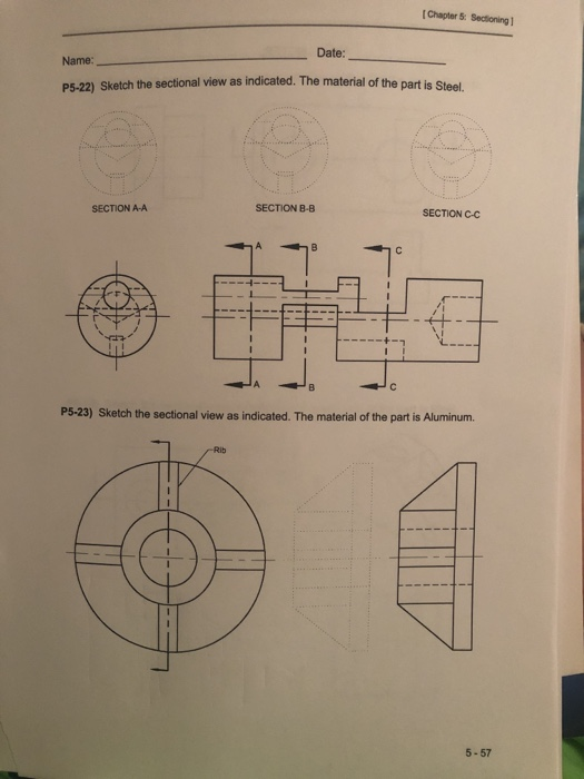 Solved Chapter 5: Sectioning Date: Name: P5-22) Sketch the | Chegg.com