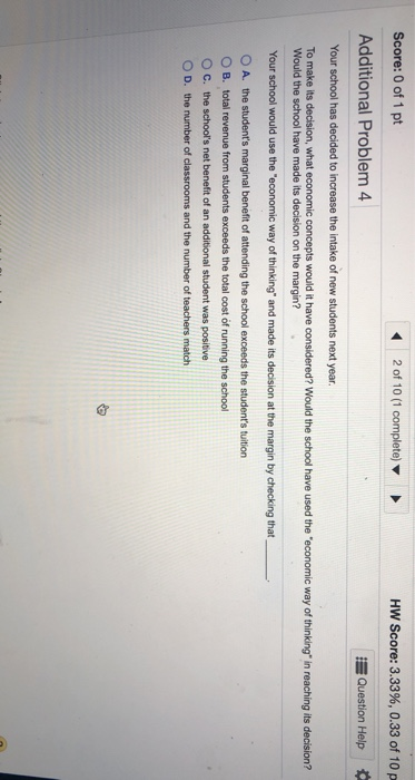 Solved Score: 0 of 1 pt 2 of 10 (1 complete) HW Score: | Chegg.com
