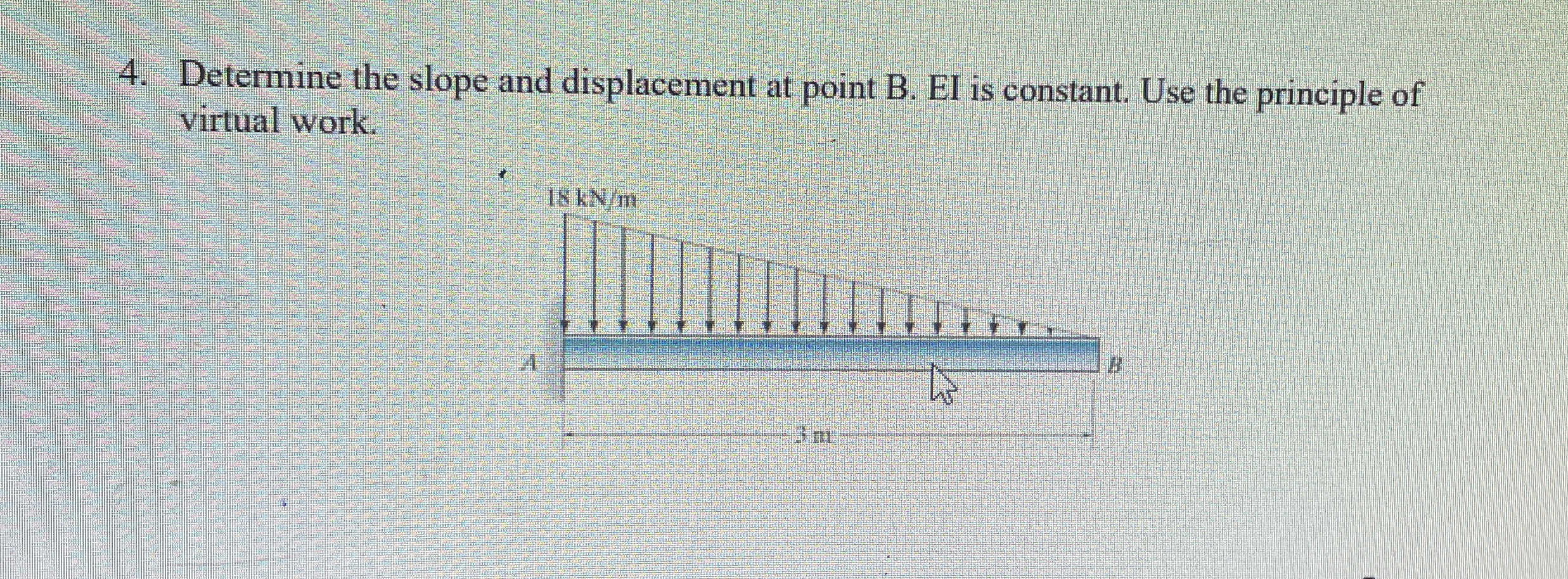 Solved Determine the slope and displacement at point B. EI | Chegg.com
