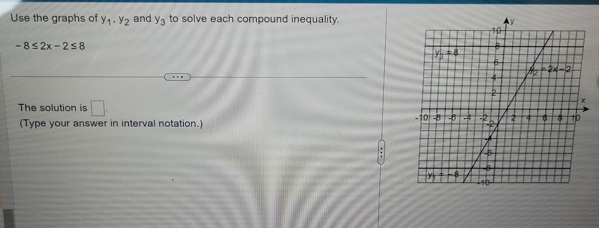 Solved Use the graphs of y1,y2 and y3 to solve each compound | Chegg.com