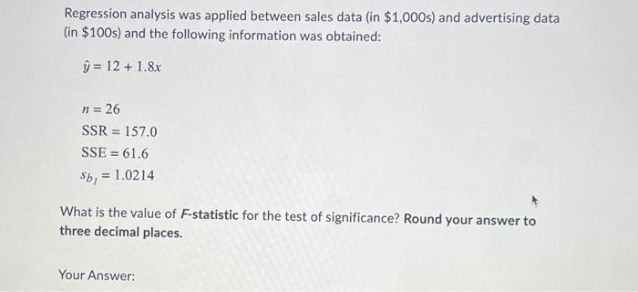 Solved Using simple linear regression for a data set with 16 | Chegg.com