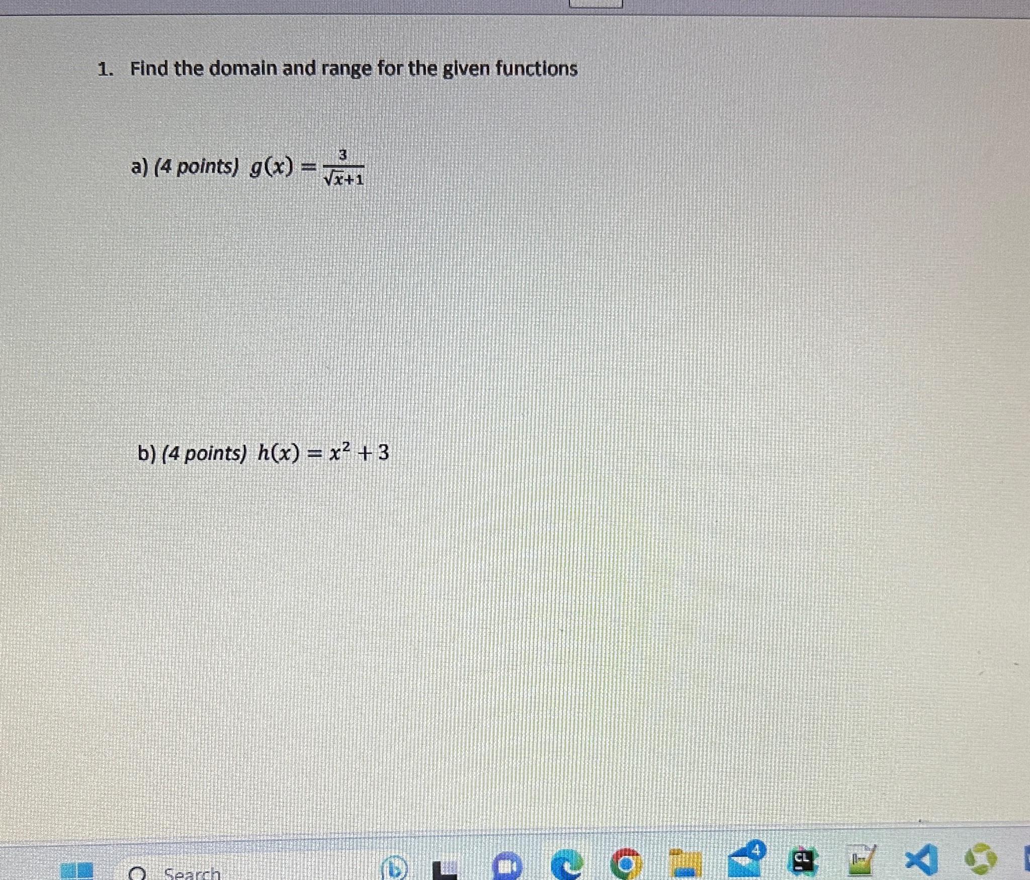 Solved Find The Domain And Range For The Given | Chegg.com