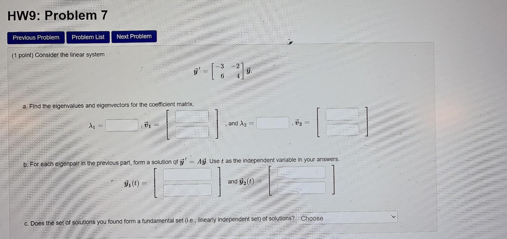 Solved HW9: Problem 7 Previous Problem Problem List Next | Chegg.com