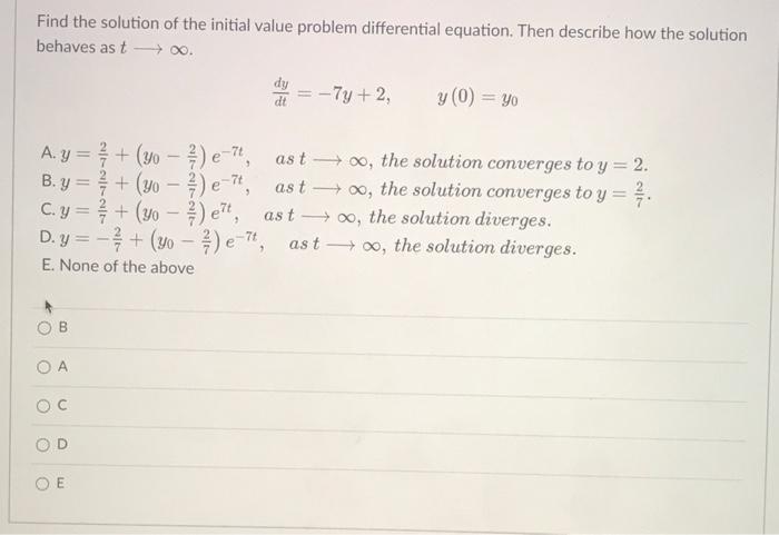 Solved Identify the differential equation that corresponds | Chegg.com