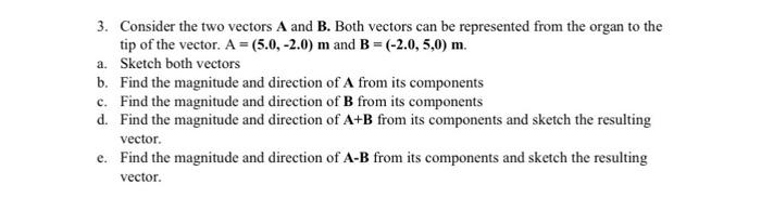 Solved 3. Consider the two vectors A and B. Both vectors can | Chegg.com
