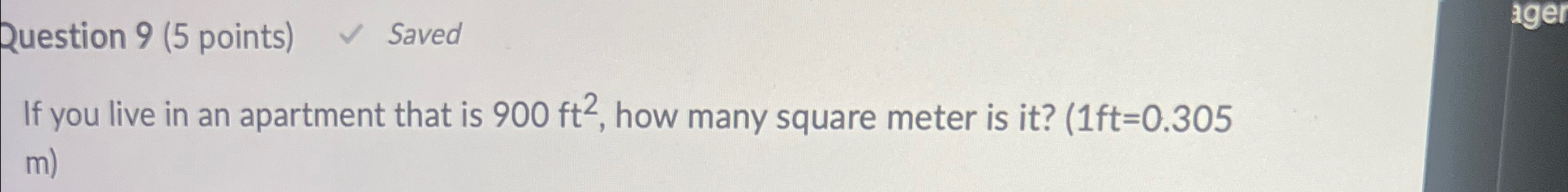 Solved If you live in an apartment that is 900ft2, ﻿how many | Chegg.com