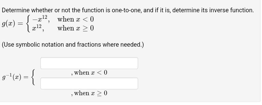 Solved Determine whether or not the function is one-to-one, | Chegg.com