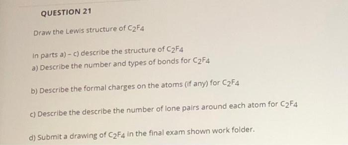 lewis structure for c2f4