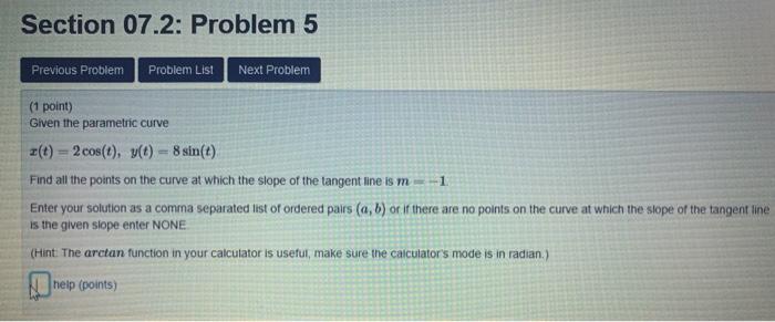 Solved Section 07.4: Problem 5 Previous Problem Problem List | Chegg.com