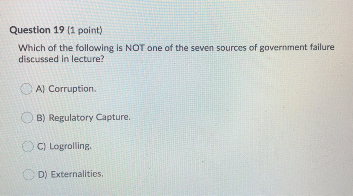 Solved Question 19 (1 point) Which of the following is NOT | Chegg.com