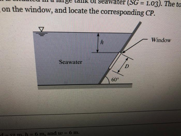 Solved As shown, a round viewing window of diameter D = 0.5 | Chegg.com