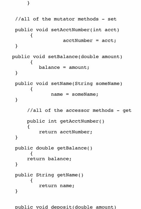Solved 1. Download BankAccount.java, Bank.java and | Chegg.com
