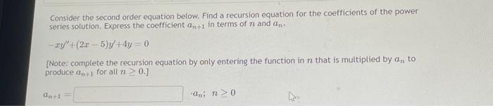 Solved Consider The Second Order Equation Below. Find A | Chegg.com