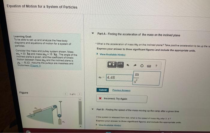 Solved Equation Of Motion For A System Of Particles Learning | Chegg.com