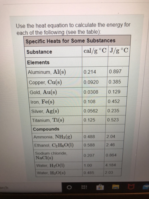 Solved Joules to heat 76 g of water from 22*C to 68*CI need