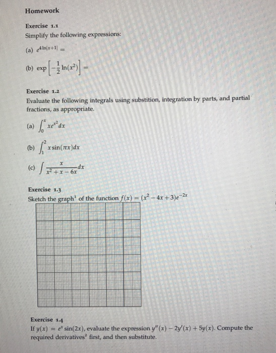 Solved Homework Exercise 1.1 Simplify The Following | Chegg.com