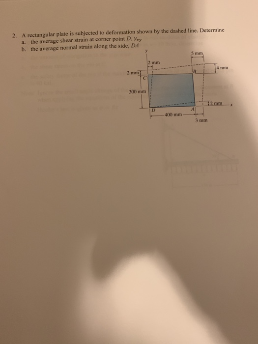 Solved 2 A Rectangular Plate Is Subjected To Deformation