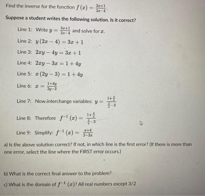 find the inverse of the function f x x 2 3x 4