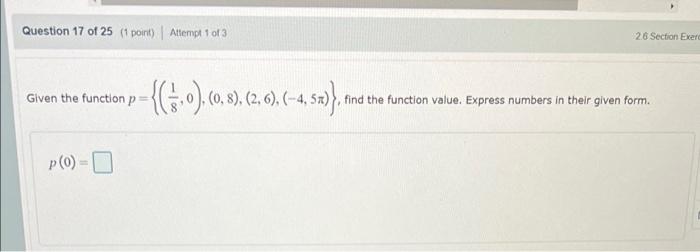 Solved Part: 2/8 Part 3 of 8 (c) Function notation for the | Chegg.com