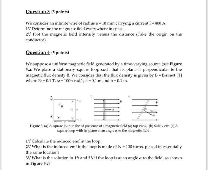 Solved Question 3 (5 Points) We Consider An Infinite Wire Of | Chegg.com