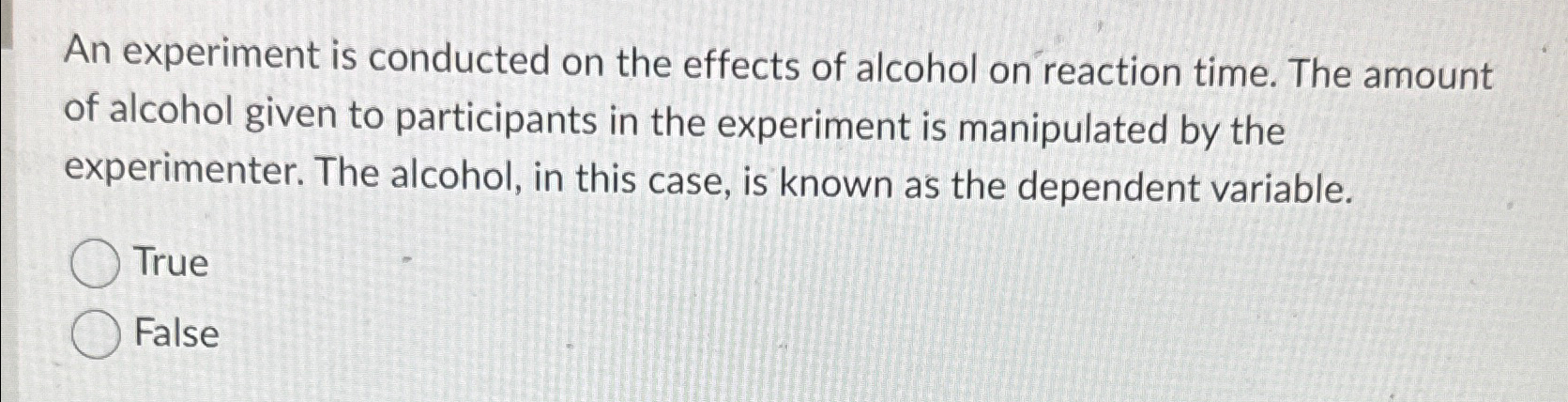 effects of alcohol on reaction time experiment